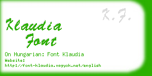 klaudia font business card